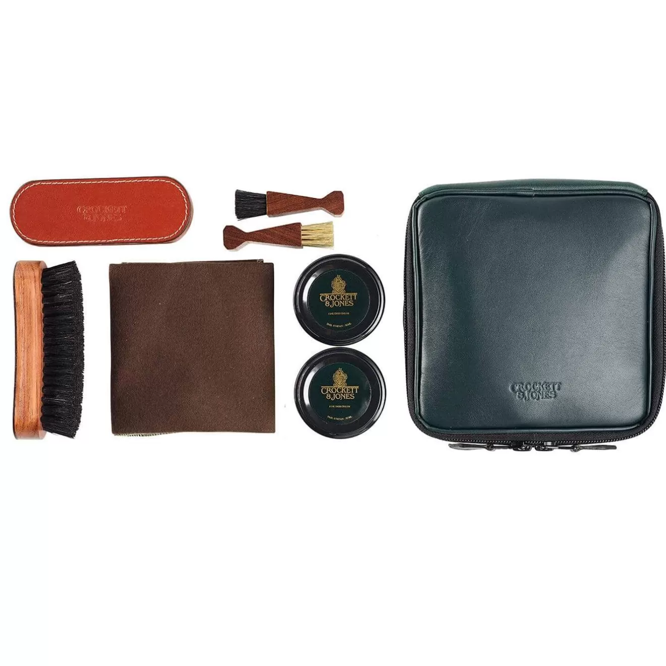 Shoe Care Kits | Crockett & Jones Green Leather Shoe Care Kit