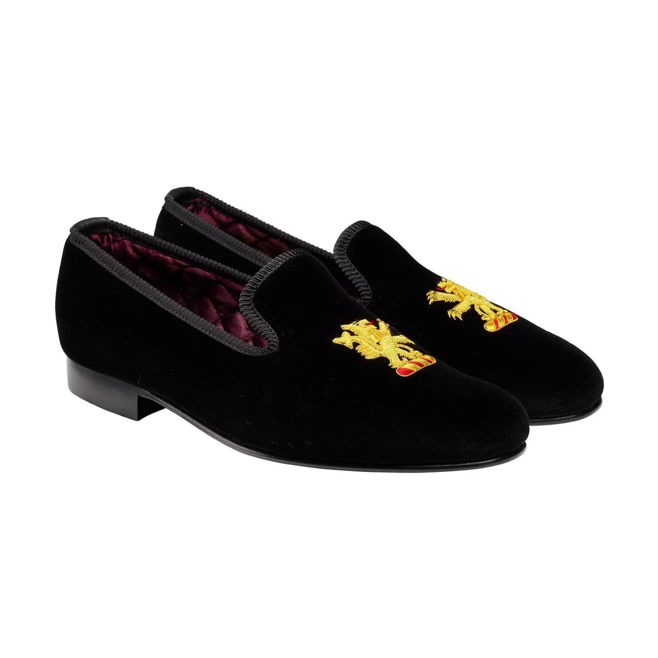 Main Collection | Velvet Slippers | Crockett & Jones Lion Rampant