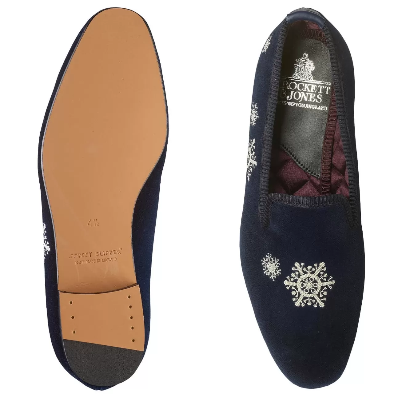 Women's Collection | Velvet Slippers | Crockett & Jones Snowflakes