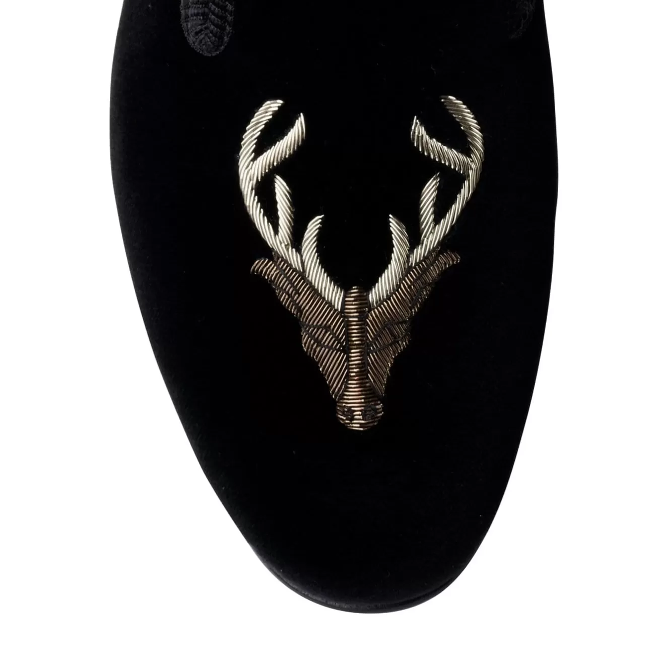Main Collection | Velvet Slippers | Crockett & Jones Stags Head
